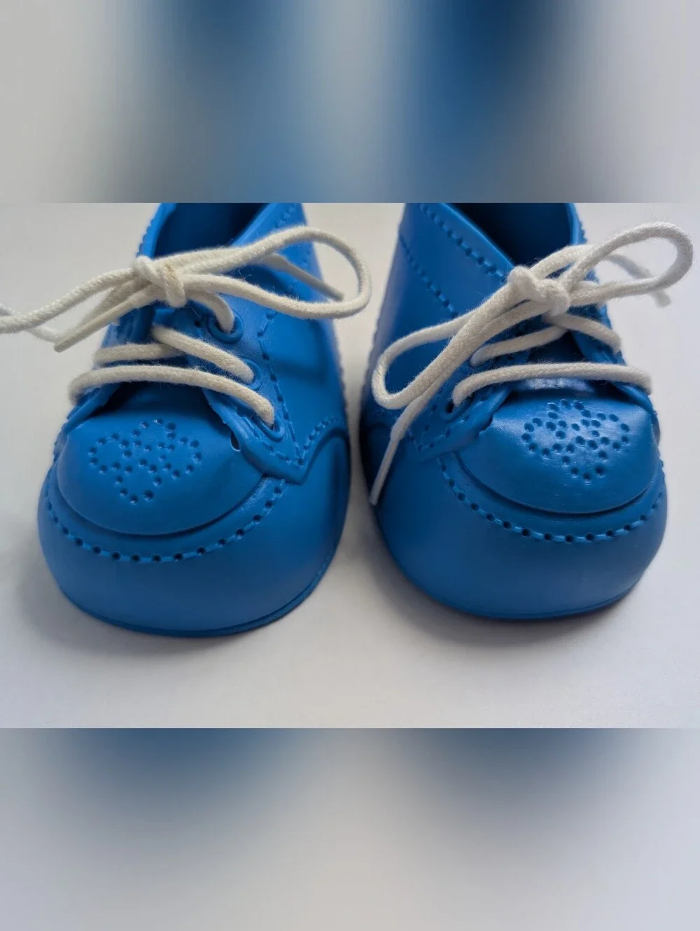 Cabbage Patch Kids Doll Shoes Blue Lace Ups Vtg CPK